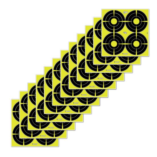 Picture of Ez-Aim 15218 Splash Reactive Target Spot Paper Hanging 12" X 12" Black/Yellow 12 Pk 