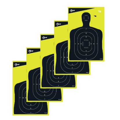 Picture of Ez-Aim 15330 Splash Reactive Target Silhouette Paper Hanging 12" X 18" Black/Yellow 5 Pack 