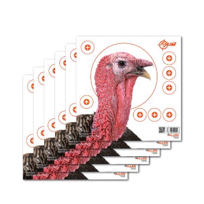 Picture of Ez-Aim 15322 Four Color Turkey Hanging Paper Target, For Use With Shotguns, 12" X 12" Multi-Color 6 Pack 