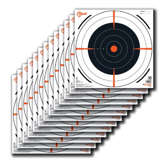 Picture of Ez-Aim 15334 Bullseye Hanging Paper 12" X 12" Black/White 13 Per Pack 