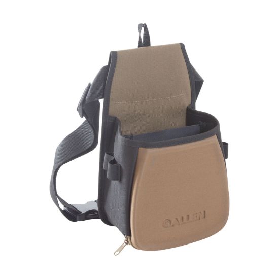 Picture of Allen 8303 Eliminator Basic Double Compartment Shooting Bag Black W/Tan Accents, Elastic Loops, Side Pockets & Molded Components 7" X 4.75" X 12" Exterior Dimensions 