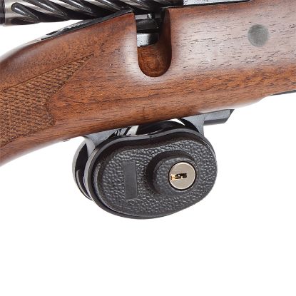 Picture of Allen 15415 Trigger Lock Open With Key Black Steel Firearm Fit- Handgun/Rifle/Shotgun 