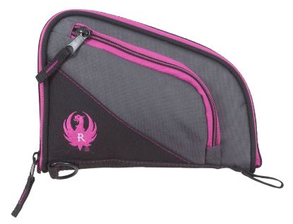 Picture of Ruger 27409 Tucson Women's Handgun Case Black/Gray Orchid Accents Lockable Zippers 8" 