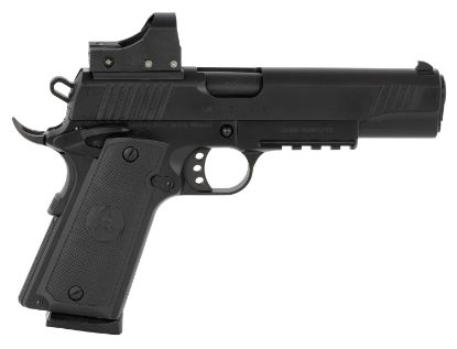 Picture of Eaa Girsan 390061 Mc1911 S Tv Full Size Frame 45 Acp 8+1, 5" Blued Steel Barrel, Black Red Dot/Serrated Steel Slide, Black Steel Frame W/Beavertail & Picatinny Rail, Red Dot, Ambidextrous 