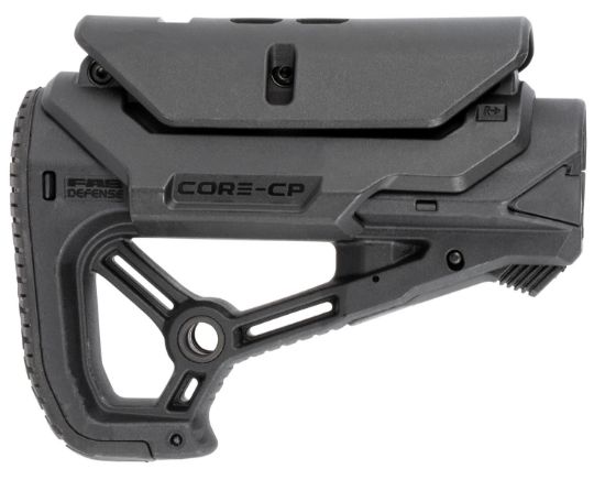 Picture of Fab Defense Fxglcorescp Gl-Core S Cp Cqb Optimized Combat Buttstock W/Adjustable Cheek-Rest For Ar-15/ M4 Black Fiberglass Reinforced Polymer 