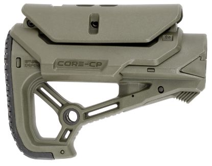 Picture of Fab Defense Fxglcorecpg Gl-Core Cp Buttstock For Ar-15/ M4 W/Adjustable Cheek-Rest Od Green Fiberglass Reinforced Polymer 