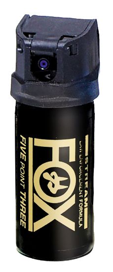 Picture of Fox Labs 152Ftmdb Legacy Five Point Three 15 1/2 Second Bursts Cone Spray Range 152 Ft 1.50 Oz Black Spray Features Invisible Uv Dye 