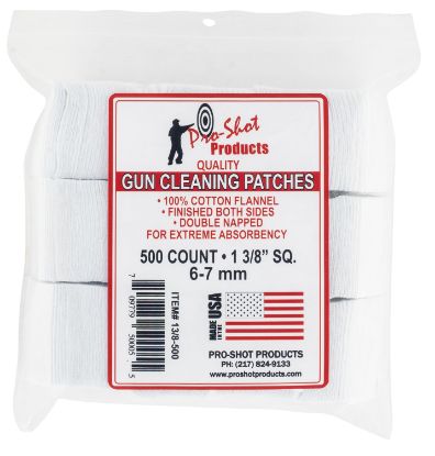 Picture of Pro-Shot 138500 Cleaning Patches 6Mm/7Mm 1.38" Cotton Flannel 500 Per Pkg 