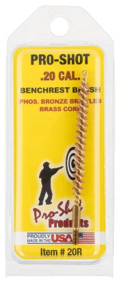 Picture of Pro-Shot 20R Bore Brush .20/ .204 Cal Rifle #5-40" Thread Bronze Bristles Brass Core 