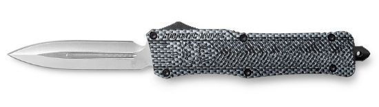 Picture of Cobratec Knives Lcfctk1ldns Ctk-1 Large 3.75" Otf Dagger Plain D2 Steel Blade/Carbon Fiber Aluminum Handle Features Glass Breaker Includes Pocket Clip 