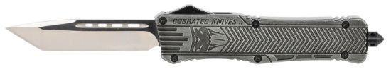 Picture of Cobratec Knives Lswctk1ltns Ctk-1 Large 3.75" Otf Tanto Plain D2 Steel Blade/Stonewashed Aluminum Handle Features Glass Breaker Includes Pocket Clip 