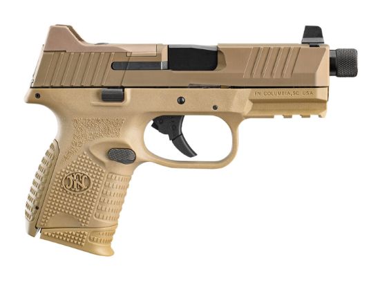 Picture of Fn 66100780 509C Tactical Compact Frame 9Mm Luger 12+1/24+1, 4.32" Black Steel Threaded Barrel, Flat Dark Earth Optic Cut/Serrated Steel Slide & Polymer Frame W/Picatinny Rail, Ambidextrous 