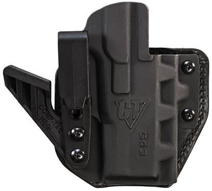 Picture of Comp-Tac C852gl297rbkn Ev2 Max Aiwb Black Kydex/Leather Belt Clip Fits Glock 26 Gen1-5 Right Hand 