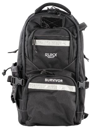 Picture of Rukx Gear Atictsurb Survivor Backpack Black 600D Polyester W/ Non-Rust Zippers, Hidden Handgun Pocket, Reinforced Webbing & Internal Storage Straps 