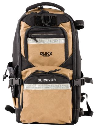 Picture of Rukx Gear Atictsurt Survivor Backpack Tan 600D Polyester W/ Non-Rust Zippers, Hidden Handgun Pocket, Reinforced Webbing & Internal Storage Straps 