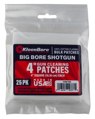 Picture of Kleenbore P206 Super Shooter Big Bore Shotgun/ 37/40Mm Launcher 4" 100% Cotton Flannel 25 Per Pack 