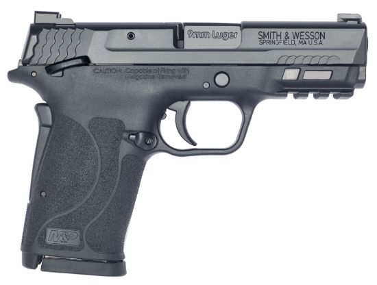 Picture of Smith & Wesson 13001 M&P Shield Ez M2.0 9Mm Luger 8+1 3.67" Barrel, Black Polymer Frame With Picatinny Acc. Rail, Armornite Stainless Steel Slide, Truglo Tritium Pro Night Sights, Manual Safety 