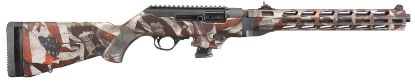 Picture of Ruger 19127 Pc Carbine 9Mm Luger 10+1 16.12" Fluted Barrel, American Flag Camo Aluminum Alloy Receiver, American Flag Synthetic Stock, Optics Ready 