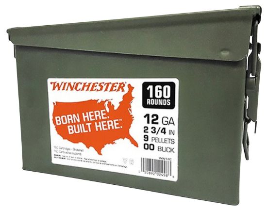 Picture of Winchester Ammo Ww12c Usa 12 Gauge 2.75" 9 Pellets 00 Buck Shot 160Rds/ 2 Case Ammo Can 