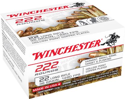 Picture of Winchester Ammo 22Lr222hp Usa 22 Lr 36 Gr Copper Plated Hollow Point 222 Per Box/ 10 Case 