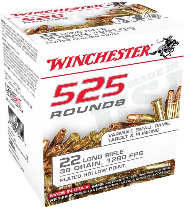 Picture of Winchester Ammo 22Lr525hp Usa 22 Lr 36 Gr Copper Plated Hollow Point 525 Per Box/ 10 Case *Bulk 