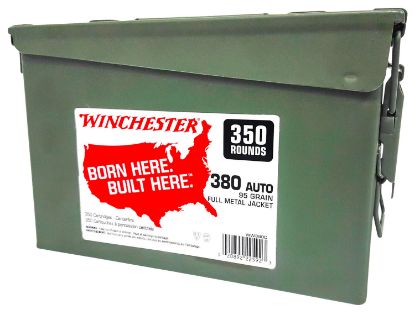 Picture of Winchester Ammo Ww380c Usa Ammo Can 380 Acp 95 Gr Full Metal Jacket 350 Per Box/ 2 Case 