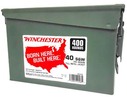 Picture of Winchester Ammo Ww40c Usa Ammo Can 40 S&W 165 Gr Full Metal Jacket Truncated Cone 400 Per Box/ 2 Case 