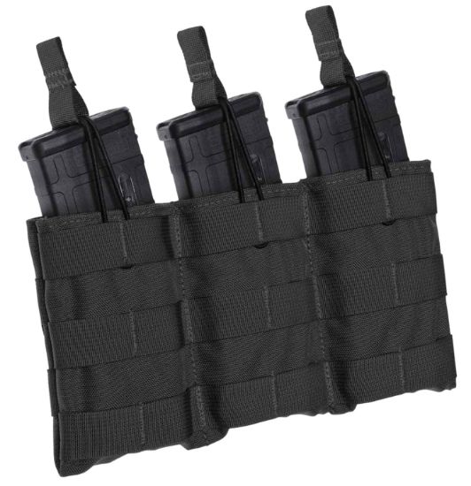 Picture of Tacshield T3608bk Speed Load Triple Pistol Triple Black 1000D Nylon 