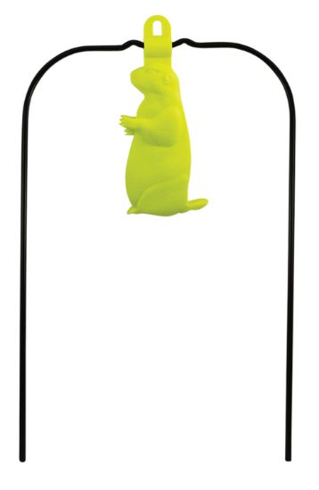 Picture of Birchwood Casey 48022 Ground Strike Hanging Prairie Dog Pistol/Rifle Rubber/Metal Yellow Prairie Dog Illustration Impact Enhancement Motion 