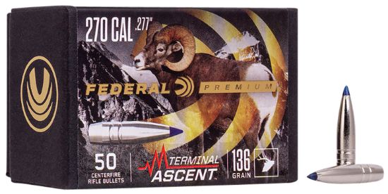 Picture of Federal Pb277ta1 Premium Terminal Ascent Component 270 Win .277 136 Gr Terminal Ascent 50 Per Box/ 4 Case 