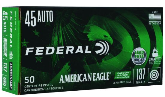 Picture of Federal Ae45lf1 American Eagle Indoor Range Training 45 Acp 137 Gr Lead Free Irt 50 Per Box/ 10 Case 