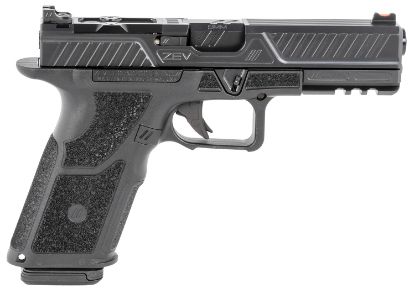 Picture of Zev Oz9-Std-Combat-B-B Oz9 Combat 9Mm Luger Caliber With 4.49" Barrel, 17+1 Capacity, Black Finish Picatinny Rail Frame, Serrated/Optic Cut Black Dlc Stainless Steel Slide & Polymer Grip 