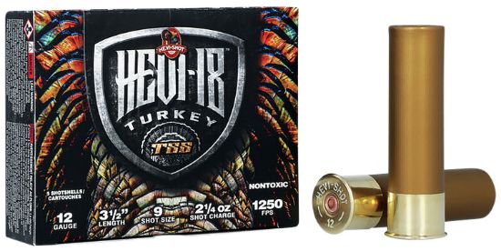 Picture of Hevi-Shot Hs4509 Hevi-18 Tss Turkey 12 Gauge 3.50" 2 1/4 Oz Tungsten 9 Shot 5 Per Box/ 10 Case 