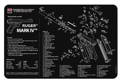 Picture of Tekmat Tekr17rugermk4 Ruger Mark Iv Cleaning Mat Ruger Mark Iv Parts Diagram 11" X 17" 