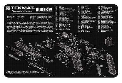 Picture of Tekmat Tekr17rugersr9 Ruger Sr 9 Cleaning Mat Black/White Rubber 17" Long 