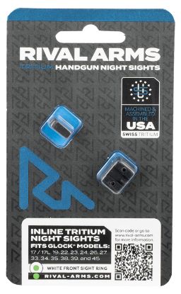 Picture of Rival Arms Ra4b231g In-Line Mos Night Sights For G17/G19 Black | Green Tritium White Ring Front Sight Green Tritium White Ring Rear Sight 