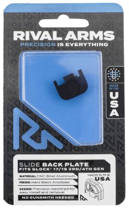 Picture of Rival Arms Ra43g001a Slide Back Cover Plate Double Stack Black Anodized Aluminum For Glock 17/19 Gen3-4 