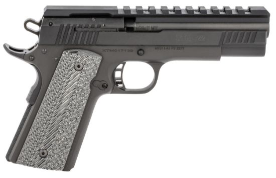 Picture of Rock Island 56790 Xt Magnum Pro 22 Mag 14+1 5" All Black Pakerized Bull W/Accessory Rail Barrel & Serrated Slide, Steel Frame W/Beavertail Black G10 Grip 