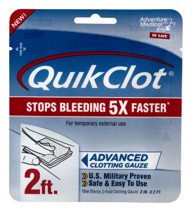 Picture of Adventure Medical Kits 50200025 Quikclot Stop Bleeding White Clotting Gauze 