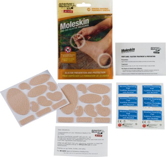 Picture of Adventure Medical Kits 01550400 Moleskin Blister Prevention Brown 22 Precut Shapes 
