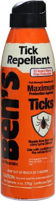 Picture of Ben's 00067300 Tick Repellent Eco-Spray Odorless Scent 6 Oz Aerosol Repels Ticks Effective Up To 12 Hrs 