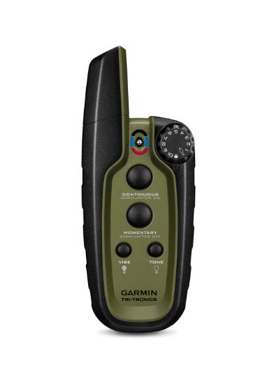 Picture of Garmin 0100120550 Sport Pro Handheld Green W/Barklimiter, Led Beacon Lights, 1-Hand Operation, Water-Resistant Rechargeable Li-Ion Up To 3 Dogs .75 Mile Range 