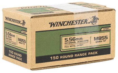 Picture of Winchester Ammo Wm855150 Usa M855 Green Tip 5.56X45mm Nato 62 Gr Full Metal Jacket 150 Per Bx/ 4 Case Value Pack 