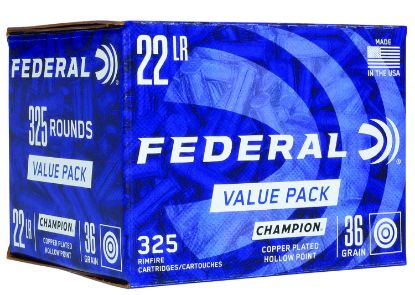 Picture of Federal 725 Champion Training Value Pack 22 Lr 36 Gr Copper Plated Hollow Point 325 Per Box/ 10 Case 