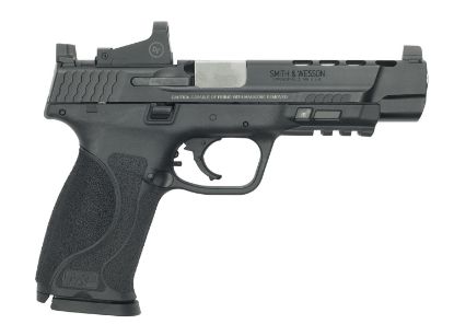 Picture of Smith & Wesson 12470 M&P Performance Center M2.0 9Mm Luger 5" Ported Barrel 17+1, Black Polymer Frame With Picatinny Acc. Rail, Optic Cut/Ported Armornite Slide, Includes Crimson Trace Red Dot 