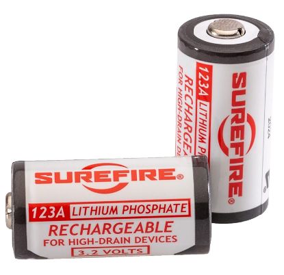 Picture of Surefire Sflfp123 123A Batteries White/Black 3.2 Volts 450 Mah (2) Single Pack Rechargeable 