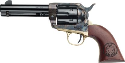 Picture of Pietta Hf45usm434/Comb 1873 Great Western Ii U.S. Marshal 45 Colt (Long Colt) 6Rd 4.75" Blued Steel Barrel & Cylinder Blued Steel Frame. Walnut Engraved Grip, Exposed Hammer 