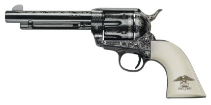Picture of Pietta Gw45lle434nmui 1873 Gw2 Liberty 45 Colt (Lc) 6 Shot, 4.75" Blued Engraved Steel Barrel, Cylinder, Frame & Hammer, Ultra Ivory Grip W/Engraved Liberty Eagle 