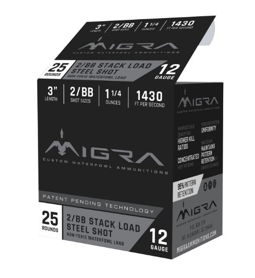 Picture of Migra Ammunitions M12s2bb Staxd 12 Gauge 3" 1 1/4 Oz 2/Bb Shot 25 Per Box/ 10 Case 