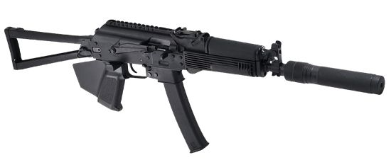 Picture of Kalashnikov Usa Kali9 Kali 9 *Ca Compliant 9Mm Luger 10+1 16.33"Threaded Barrel, Faux Suppressor, Black Metal Finish, Black California Paddle Grip Right Hand 